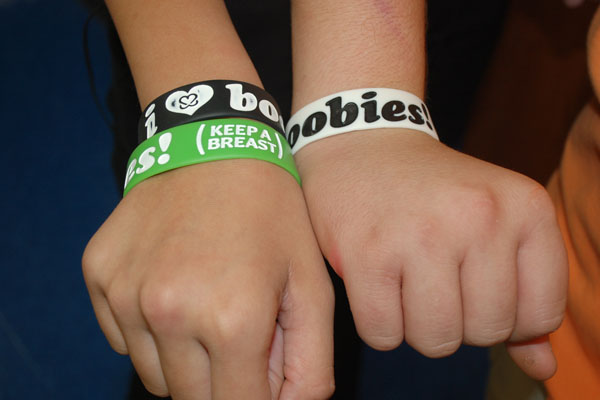 Boobies bracelets banned