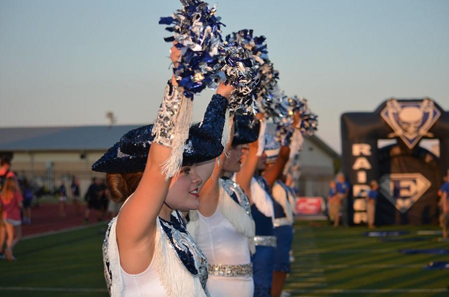 Sapphire showoff \ Sapphires introduce the varsity football team as they take on Mesquite Poteet Sept. 5. They are hosting the annual Junior Jewel Clinic Sept. 27.