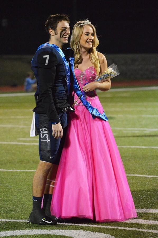 Royal blush\\ As the runners up for king and queen, seniors Matthew Anderson and Ivy LaPorte win the prince and princess Oct. 24.
