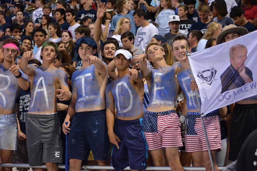 We want YOU \ A few members of the Raider Revolution paint up for the game against Denton Ryan Sept. 10.