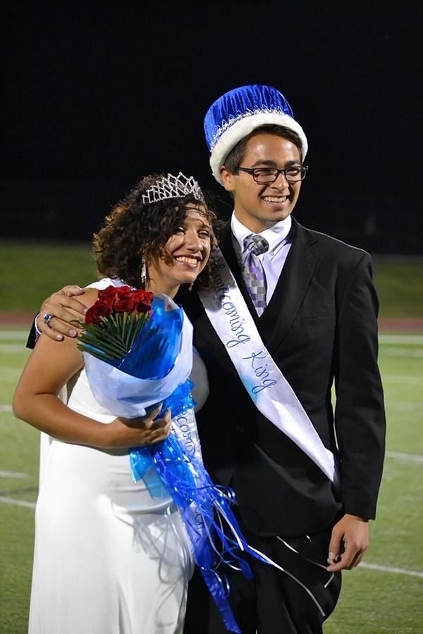 Crowning fit for a King and Queen \\ Couple Ariel Mavis and Garison Whadford are crowned Homecoming King and Queen Oct. 16. The couple was one of two couples dating during the nominations in the senior section of the voting. 