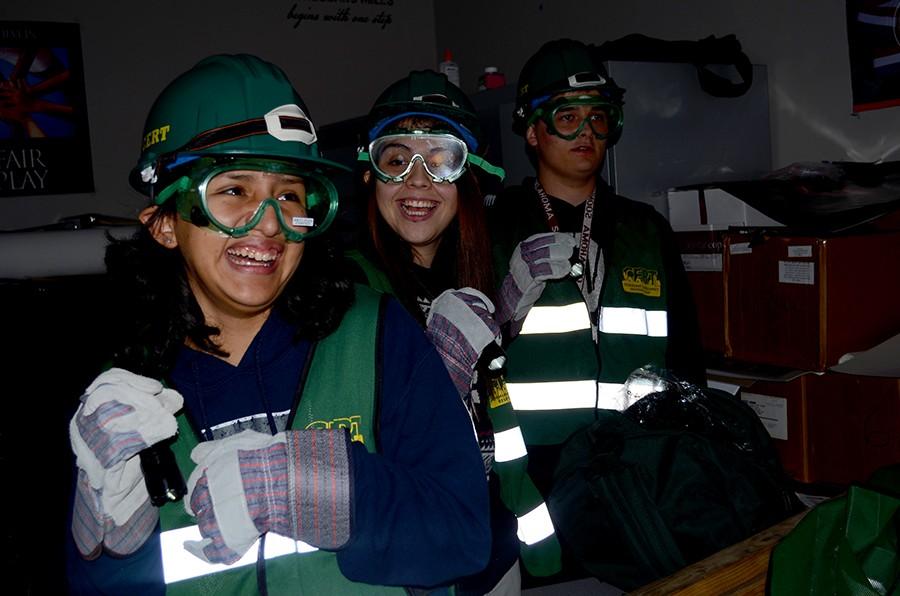 Lights out \\ Students in Mr. Lanmans law enforcement class experience different scenarios to learn how to respond in emergency situations in preparation to take their CERT exam.