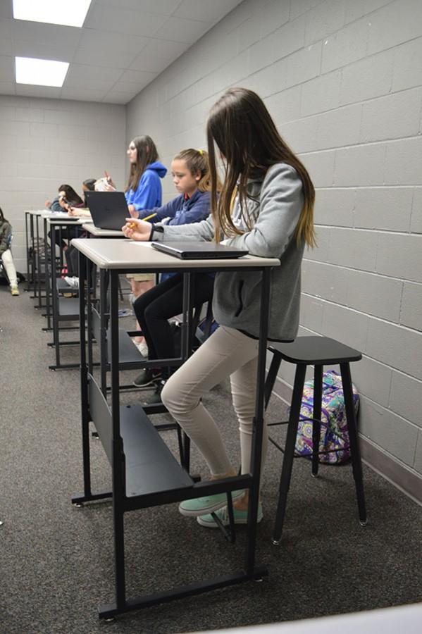 I like to move it, move it \ Burnett Junior High math teacher Shirin Omidvar wrote a grant for moving desks to help students exert energy to better concentration.