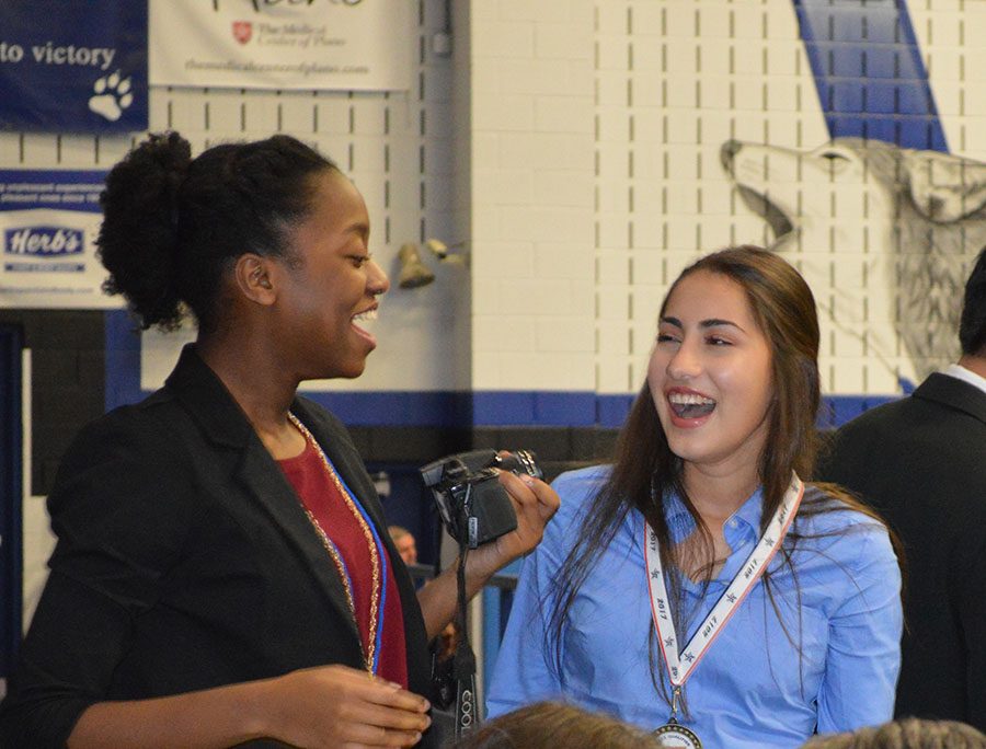 Juniors Jimmy Olajimi and Bianka Rodriguez celebrate their wins at the Business Professionals of America competition. “I placed first in Personal Financial Management, which meant I automatically advanced to State,” Rodriguez said. “BPA has definitely made me work harder and built confidence as well as leadership,” Rodriguez said.

