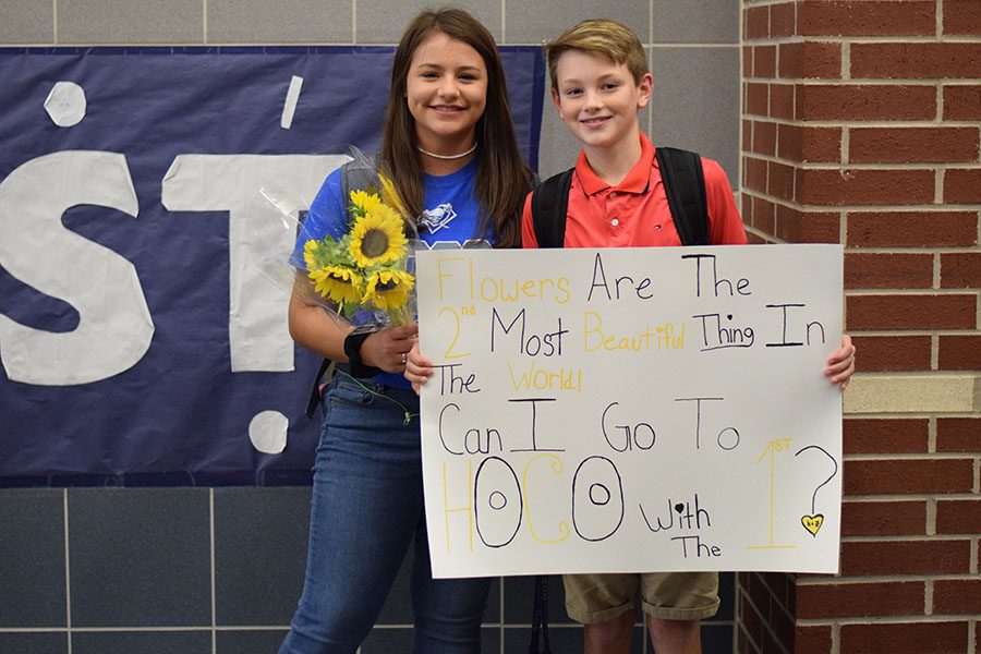 Hoco+propo+%5C%5C+Freshman+Zander+Carker+asks+freshman+Kaileigh+Contreras+to+attend+homecoming+with+him+using+a+poster+that+read+%E2%80%9CFlowers+are+the+second+most+beautiful+thing+in+the+world%21+Can+I+go+to+Hoco+with+the+first%3F