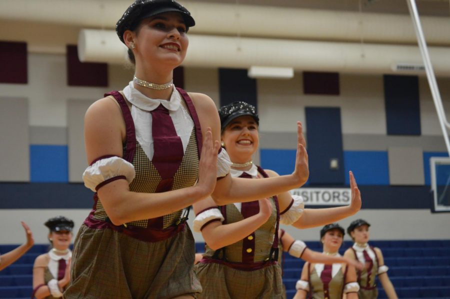 The news on Sapphires \\ Showing their routines to friends and family, seniors Hannah Mullin and Emily Wygant perform a team novelty dance to the broadway show Newsies.