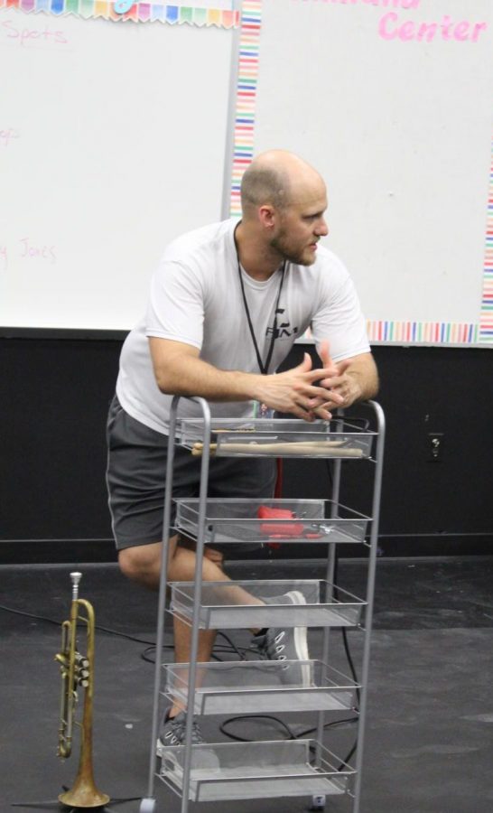 Heat of the moment \\ Working with the Pride of the East during summer band, new to the program, Mr. Matt Edwards comes from Plano ISD. By the end of the year, I want each of my students to know just how much I care about them and their personal success, Mr. Edwards said.