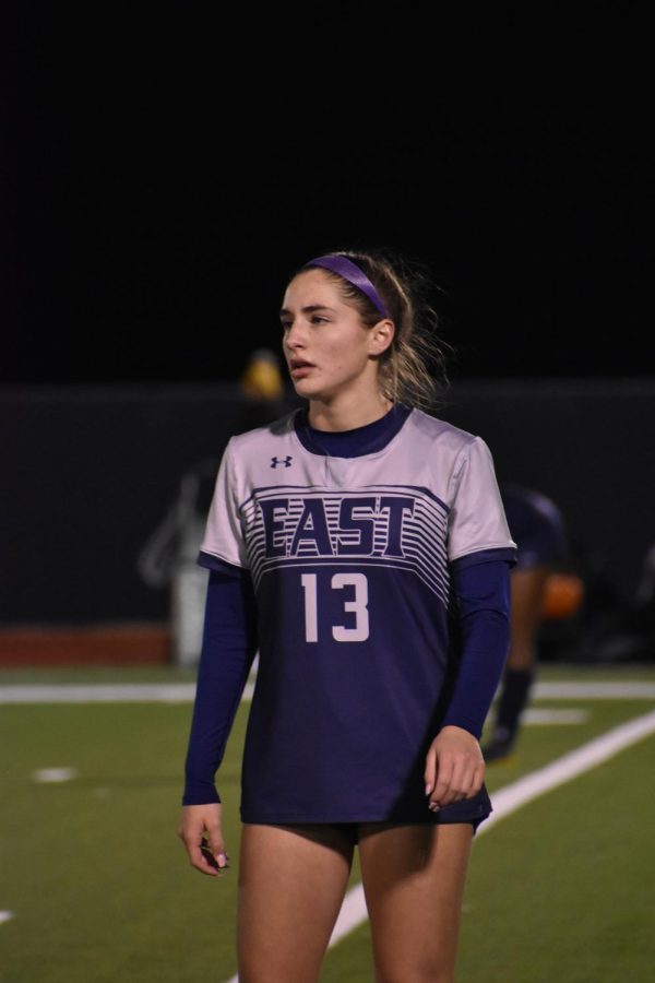 In the zone \\ Showing her game face, sophomore Raegan Hollis helps her team win against Denison. Varsity beat Denison 9-0 Jan. 25.