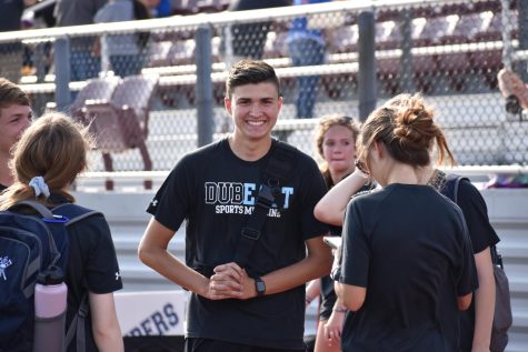 Senior spirit \\ Senior Keoni Hernandez gets prepared with the athletic trainers for Meet the Raider night Aug. 19. “I became a trainer because I want to be an automotive racing physical therapist when I graduate and I can learn the basics of physical therapy by being a trainer,” Hernandez said. 