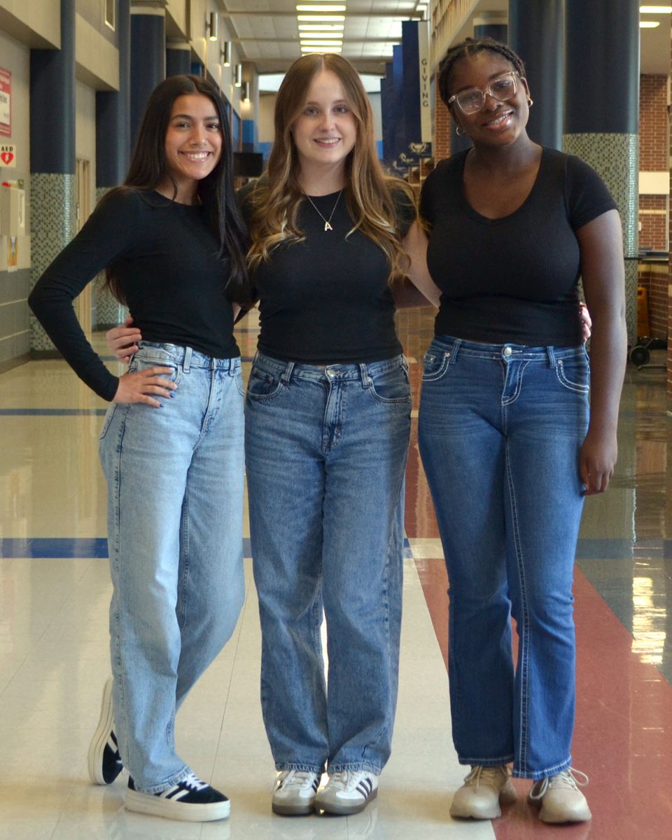 The 2025-2026 Blue Print staff includes Copy Editor Chloe Callan, Editor-in-Chief Addie Evans and writer Jewel Jackson.